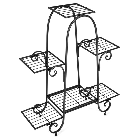 Giantex 6 Tiers Metal Plant Stand Flower Pots Holder, Plant Display Rack for Patio Garden Balcony Home, Indoor Outdoor Storage Shelf Decorative Planter Vertical Flowerpot Holder