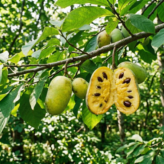 Set 2 Pawpaw Tree Live Plants, Paw Paw Bare Root Plant for Planting, Well Rooted, 8-12 Inches Tall, Sweet Fruit Tree for Garden