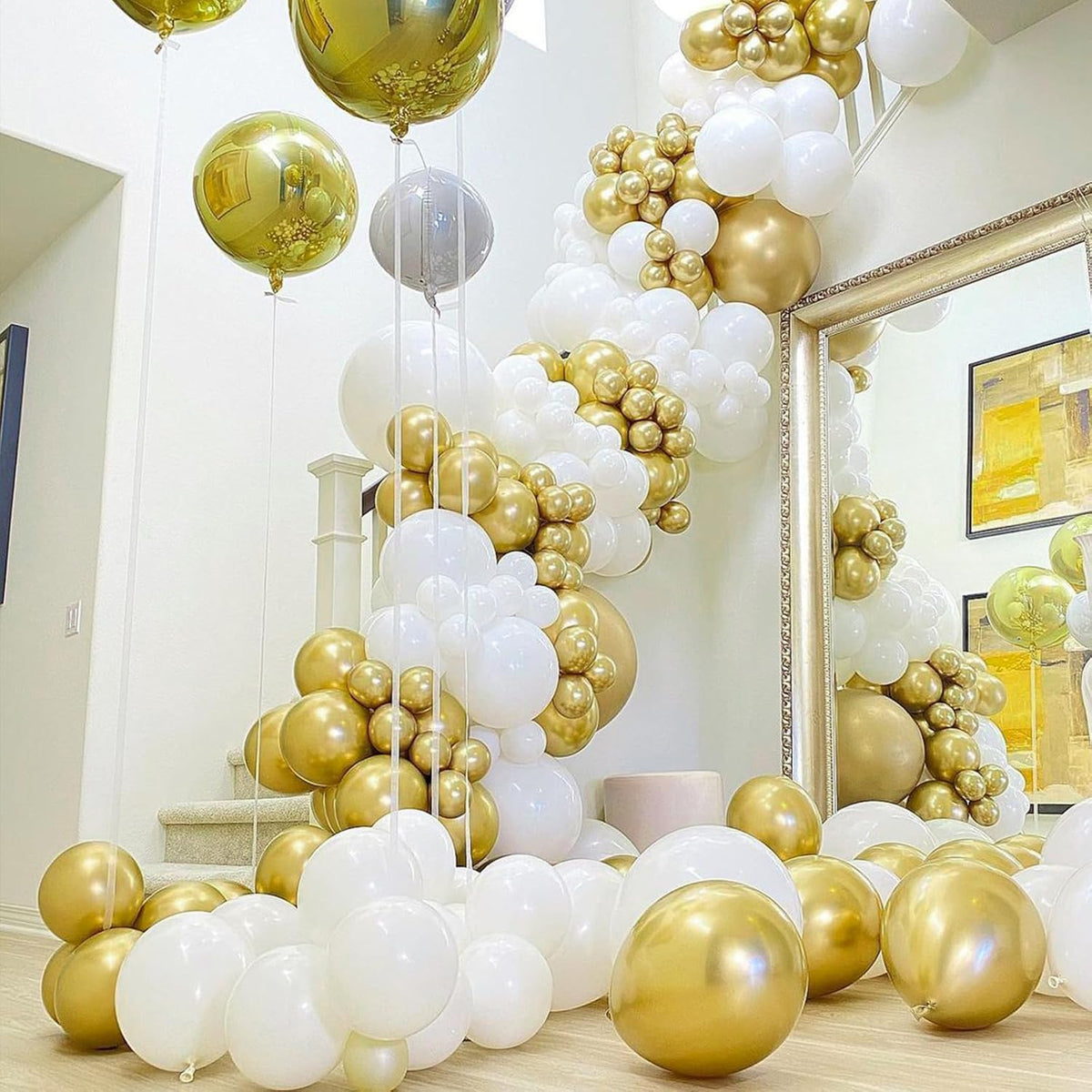 PartyWoo Gold Balloons - 101pcs 12-Inch Latex Helium Balloons for Celebrations & Events