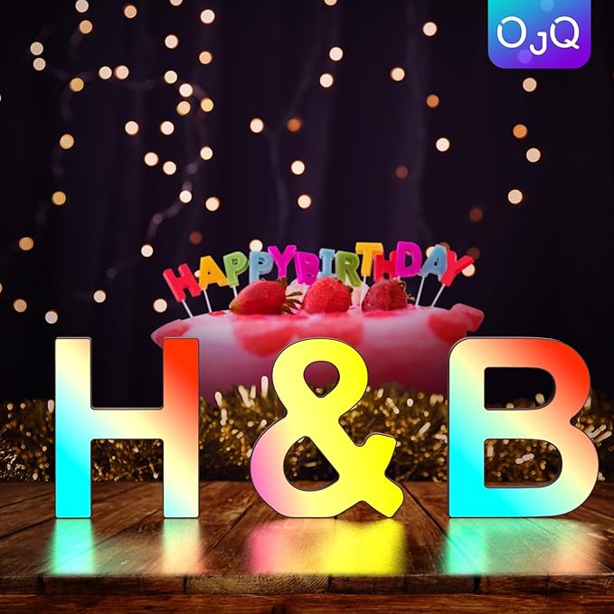 Light Up Letters LED Letter - Marquee Letters Room Decor Alphabet Letter Music Sync Color Change Colorful - Home Improvement Lamp for Bedroom Gifts for Him - Teen Girls Gifts Party Home Wall Decor