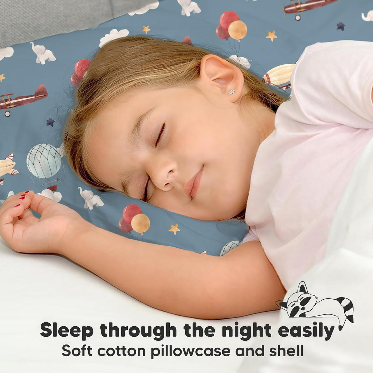 My Little Dreamy Toddler Pillow - Organic Cotton Travel Bed Pillow with Soft Pillowcase | 13x18, Machine Washable, Ages 2-5