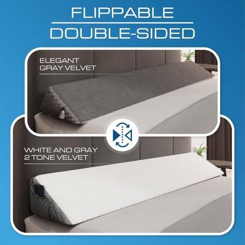 Kolbs Full Size Bed Wedge Pillow - Stylish Headboard Gap Filler for Comfort & Support