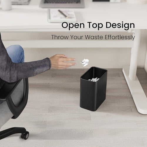 Cesun Small Bathroom Trash Can - 2.1 Gallon Matte Black Stainless Steel Wastebasket for Home & Office