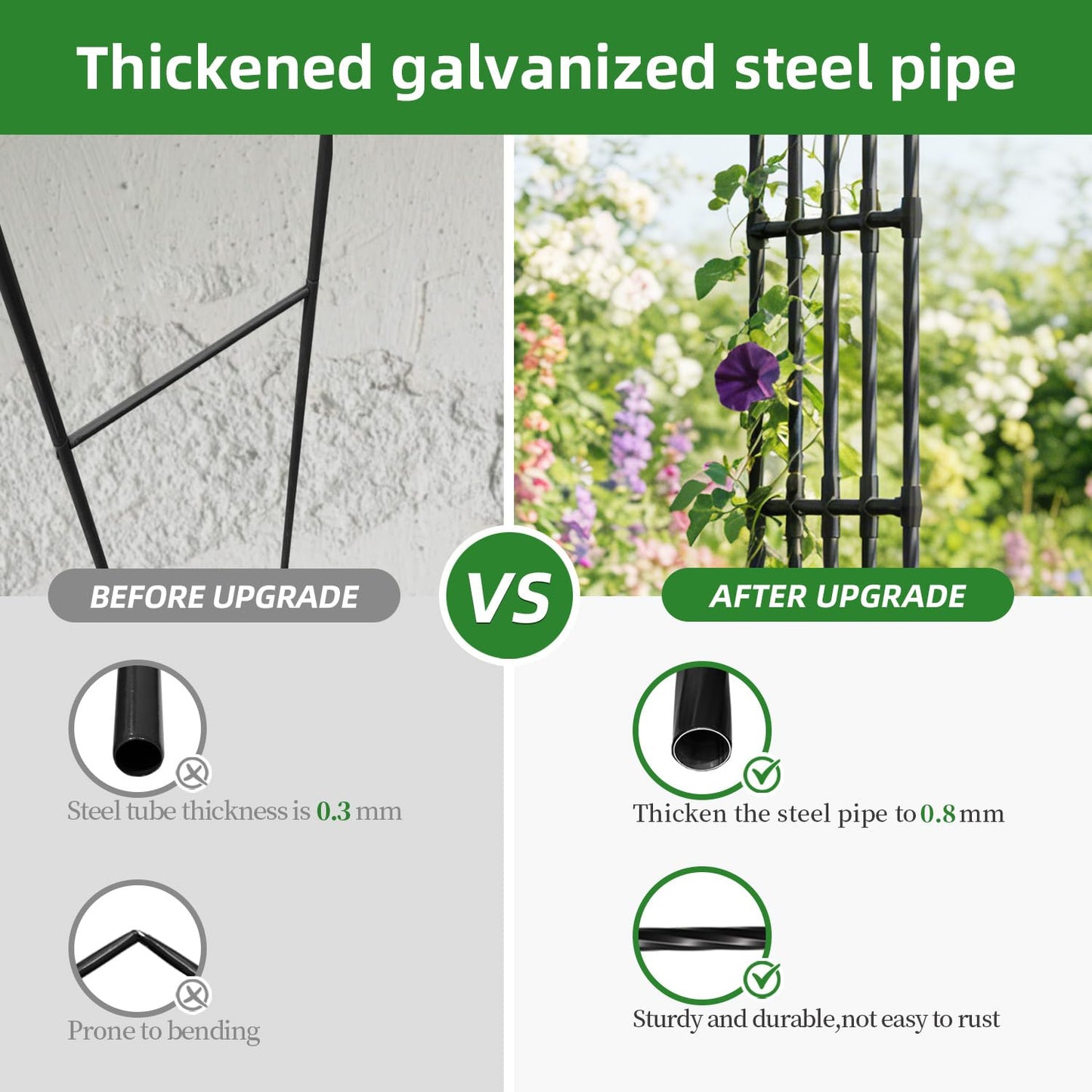 Large Garden Arch Trellis,11.75ft x 8.53ft Sturdy Metal Full Garden Arbor for Climbing Vines Outdoor,1.64ft Extra Wide Wedding Archway for Ceremony,Party,Lawn,Patio,Backyard,Black