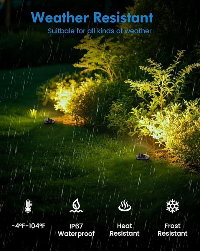 HIBOITEC Low Voltage Landscape Lights, 12W LED Outdoor In-Ground Lights 1200LM Waterproof IP67 Landscape Lighting, Anti-Glare Die-Cast Aluminum Garden Lights for Pathway Tree Yard, 12 Pack