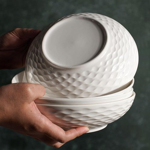Artena Ceramic Pasta Bowls Set of 4 - 32oz Large Serving Bowls for Soup, Salad & Noodles | 8-Inch, Microwave & Dishwasher Safe