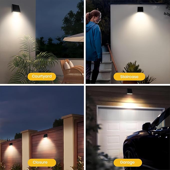 Solar Outdoor Lights, 1000LM IP65 Waterproof Solar Flood Lights with 4 Modes, 4000K Motion Sensor Solars Wall Light for House Number, Porch, Frontdoor, Backyard