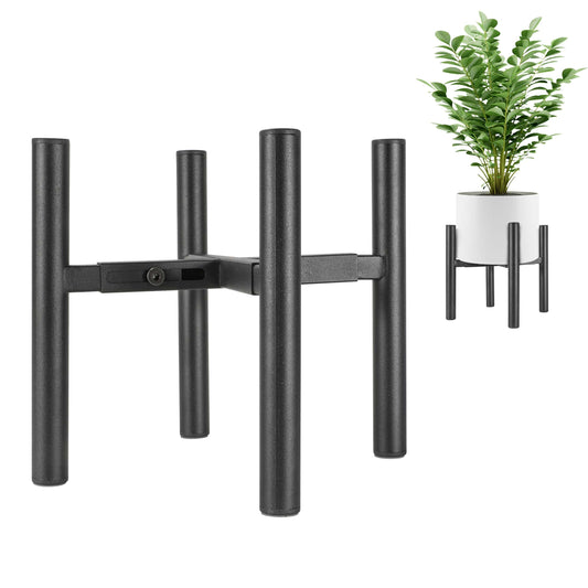 NSYOOMH Adjustable Metal Plant Stand Black, Fits 8 -13 Inch Heavy Duty Flower Pots Holder - Floor Single Plant Stands Indoor Outdoor for Corner Planter Outside Potted Plants (Pot Not Included)