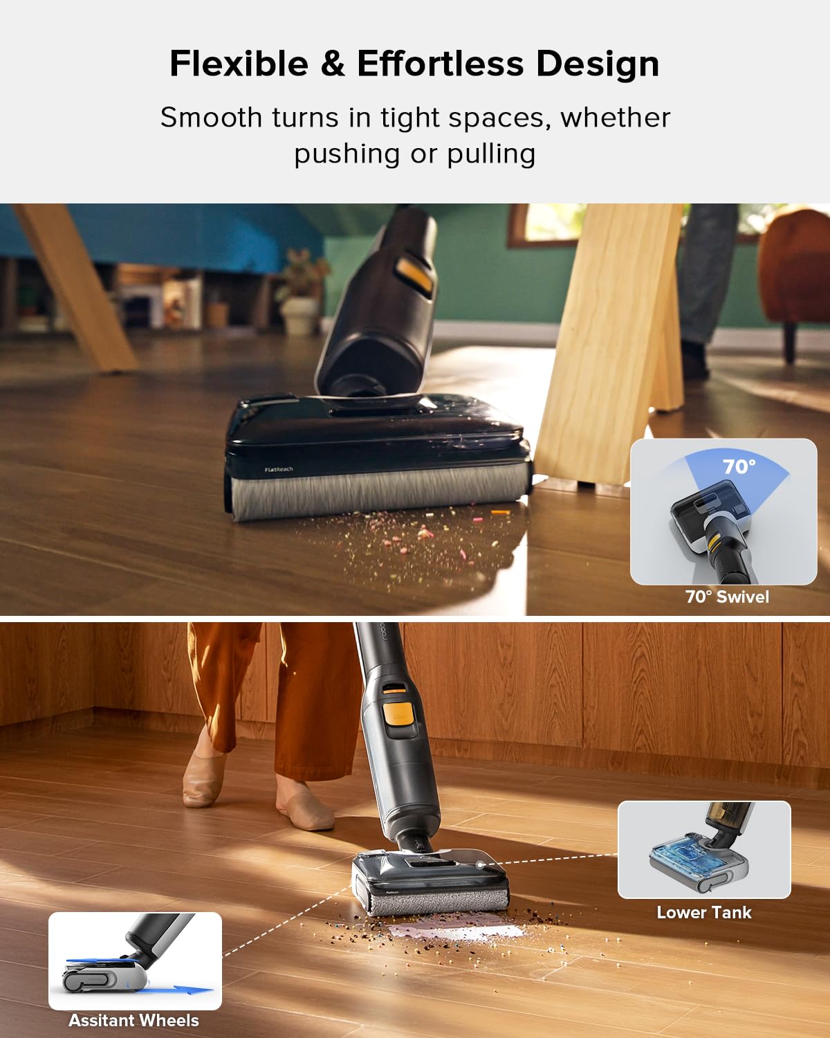 Roborock F25 BX Wet Dry Vacuum Cleaner - Cordless All-in-One Mop with 20000Pa Suction & Self-Cleaning