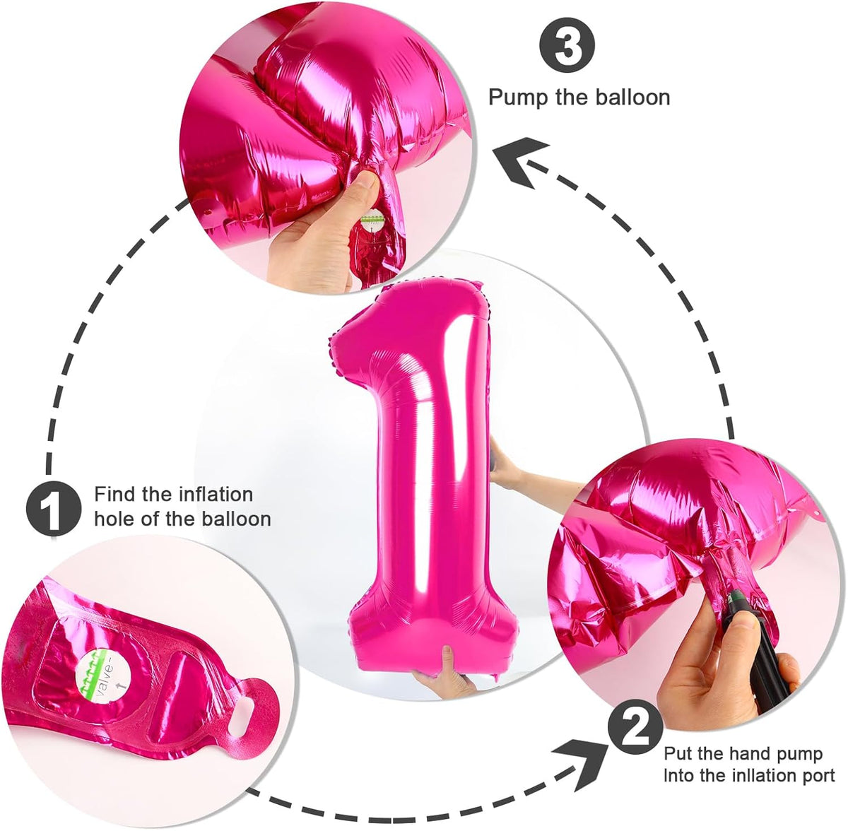 Numbers Balloon - 40 Inch Hot Pink 3 Balloon for Birthday Decor | Perfect for Three-Year-Old Celebrations