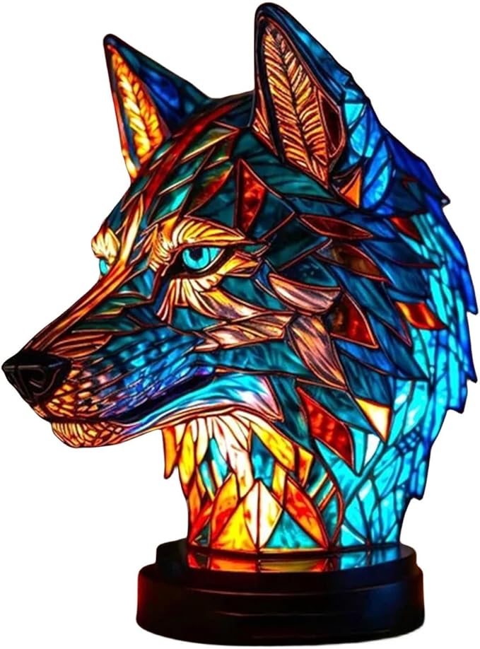 Vintage Animal Night Light Home Decor,Bohemian Resin Decorative Bedside Lamp,Retro Painting Table Lamp Nightlight for Bedroom Decoration, Party Decor,Gift for Animal Lovers,Friends and Familys 5.91In