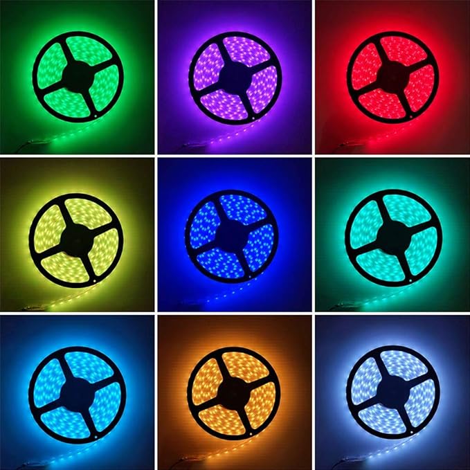110FT (2X 55FT/Roll) 60LEDs/M 24V 5050 IP67 Waterproof RGB LED Flexible Strip Light w/Bluetooth Remote & Controller(Waterproof) and Power Supply(Waterproof)