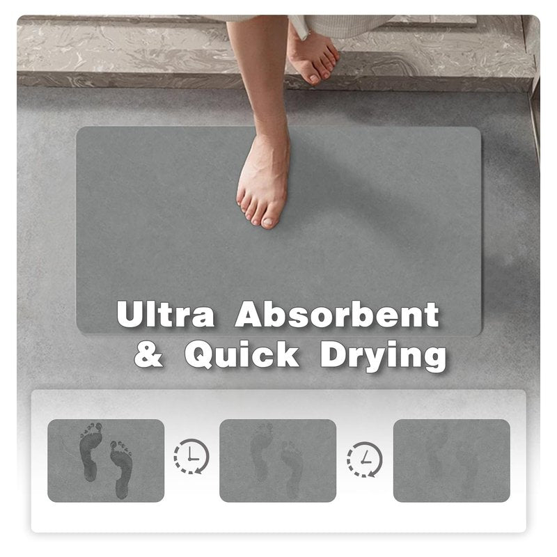 TYUU Toilet Rug, Thin Toilet Rugs U Shaped Washable Non Slip Absorbent Quick Dry Low Pile Toilet Mat, 20"x24" U Shape Light Grey