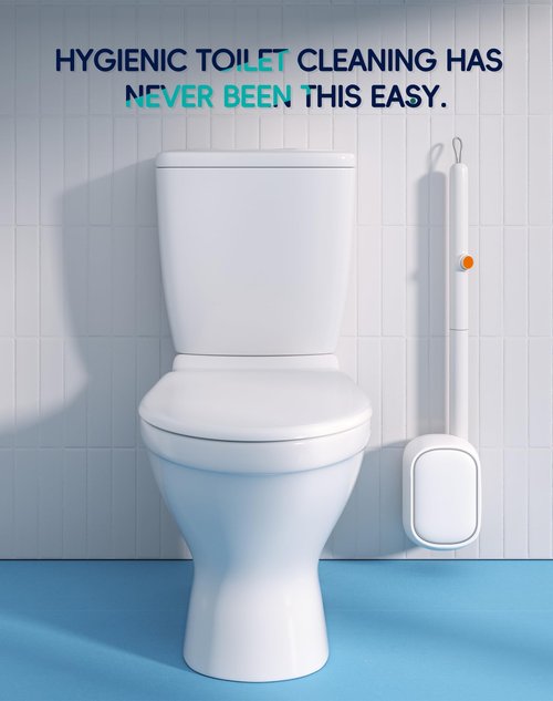 LFBEAR Disposable Toilet Cleaning System - Toilet Wand Kit with 18 High-Performance Refills, Wall Mounted Brush and Holder for Deep Cleaning Bathroom (Brush + 18 Refills)