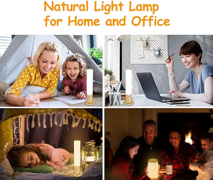Light Therapy Lamp 10,000 Lux Happy Sunlight Lamps UV-Free with 3 Color Temperatures, Adjustable Brightness,Timer & Memory Function, Sun Lamp, Full Spectrum Light for Home, Office