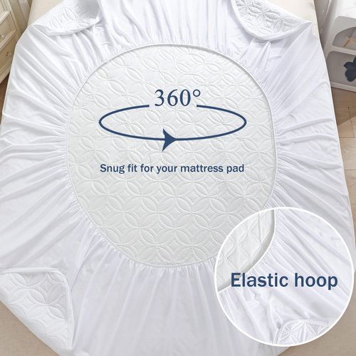 FELTYBED King Size Mattress Protector Waterproof, Soft Breathable Bed Mattress Cover with Deep Pocket 6"- 18", Noiseless & Washable Mattress Pad Cover for Home, Bedroom (White, King)