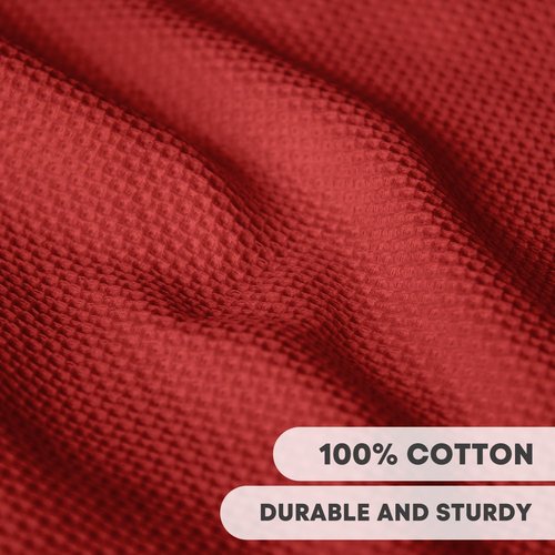Artoid Mode 100% Cotton Dark Red Kitchen Dish Cloths - Ultra Soft & Absorbent | Set of 6, 12x12 Inch