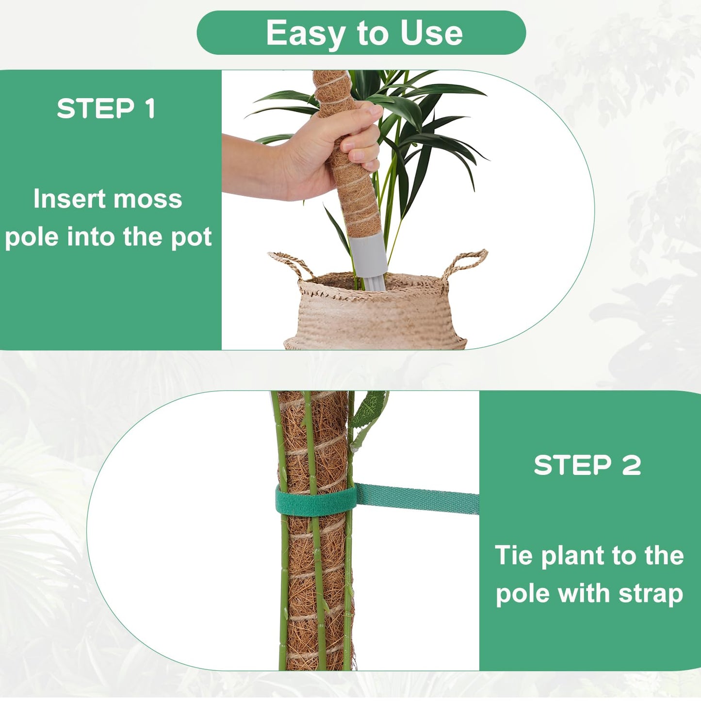 LifeNest 2 Pack Moss Pole, 28 Inch Monstera Plant Support, Moss Poles for Climbing Plants Indoor DIY, Coco Coir Plant Pole Moss Plant Stick Support Stake Kit for Potted Plants, Pothos, Philodendron