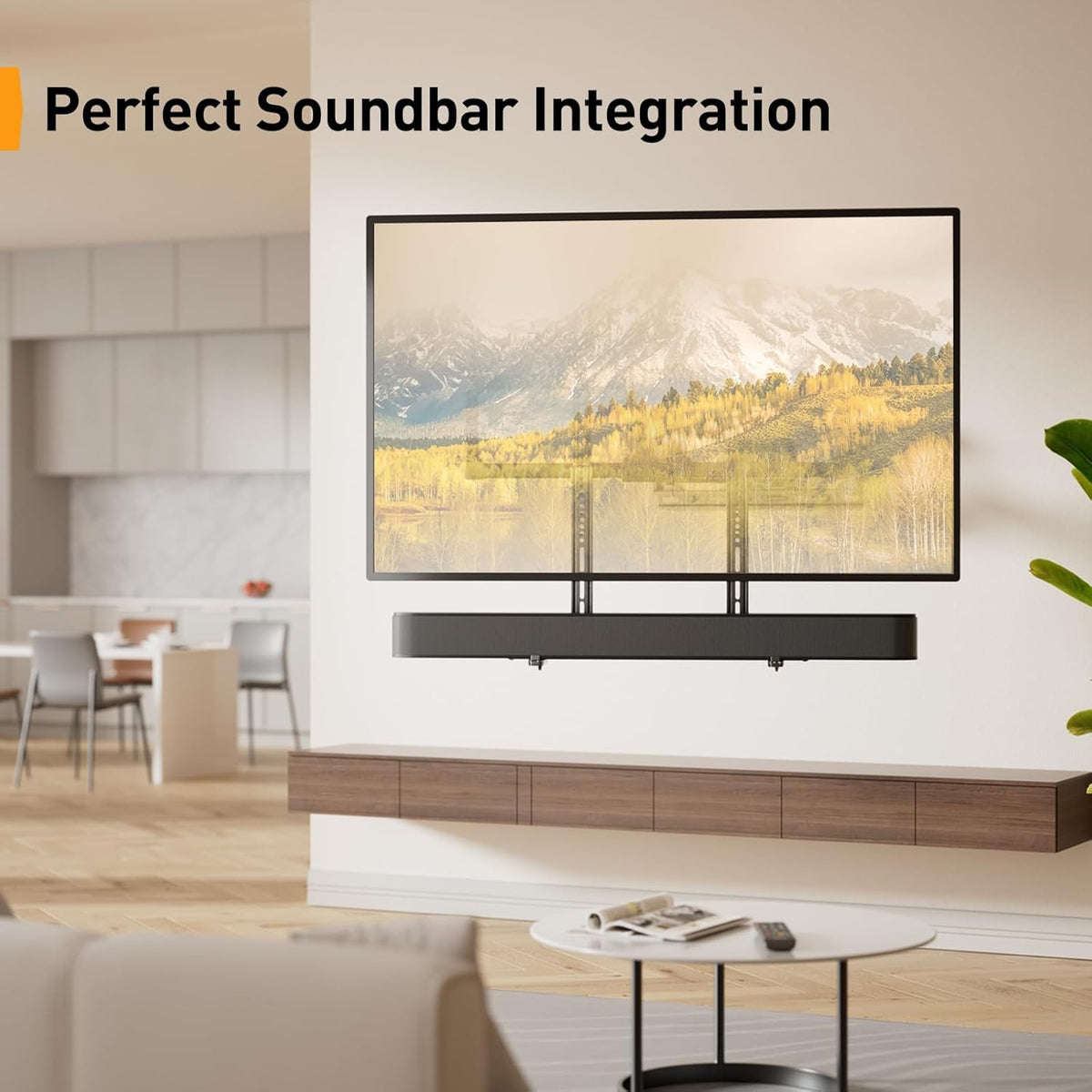 Perlegear Soundbar Mount - Versatile Under TV Sound Bar Holder | Supports Up to 15 lbs, Non-Slip Base, Extends 3.5” to 6”