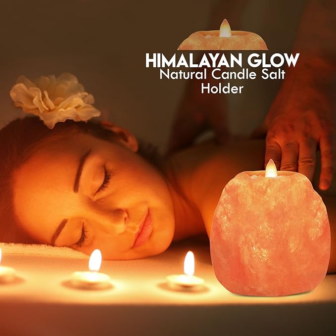 Himalayan Glow Hand Carved Himalayan Salt Candle Holders, Home Decor Item great as a Night light
