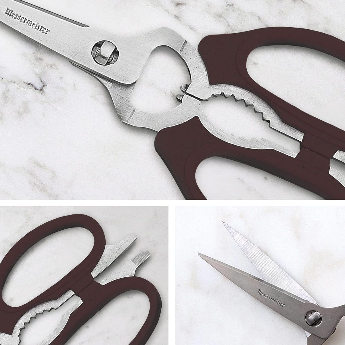 Messermeister 8-Inch Take-Apart Kitchen Scissors - Versatile Tools for Lefties & Righties | Black Finish