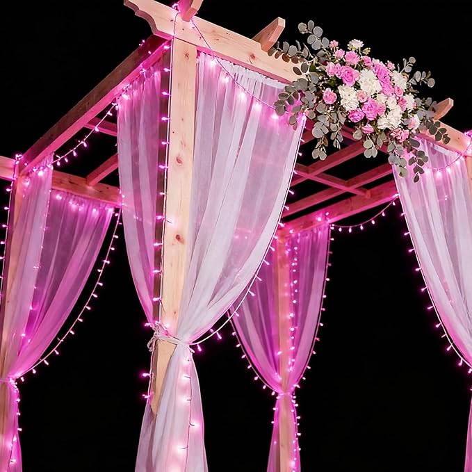 LAMPHOME 500 LED Pink String Lights, 165FT Plug in Waterproof with 16 Twinkle Modes, for Valentine’s Day, Easter, Mother’s Day, Christmas Decor, Indoor Outdoor Bedroom Yard Wedding Decoration