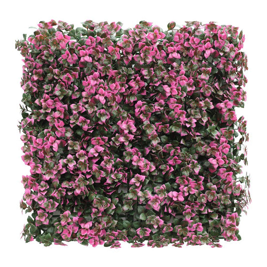 Patio Paradise 20"x20" (6PC) Artificial Grass Wall Panels Greenery Backdrop Faux Boxwood Hedge Fake Ivy Privacy Screen for Outdoor Wedding Décor Photography Background, Pink Reineckea Carnea