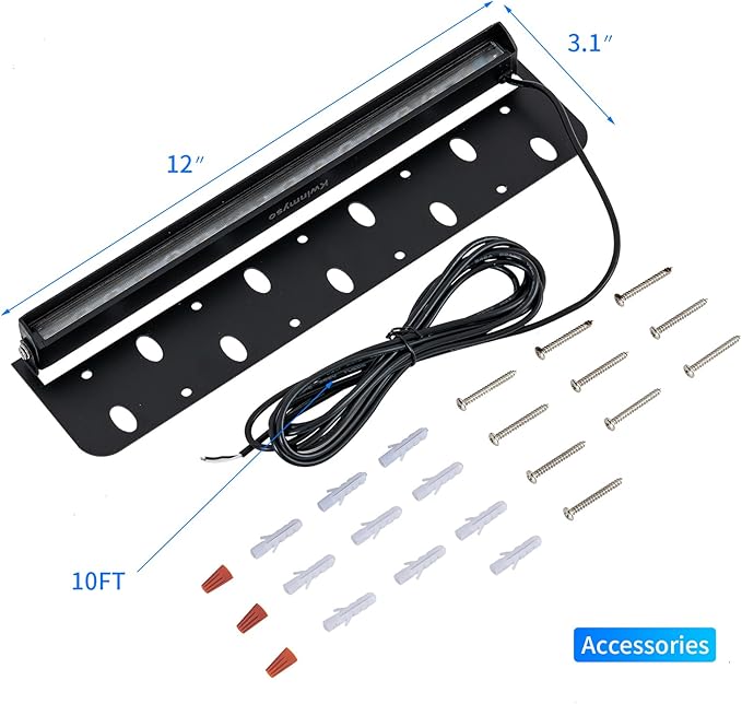 4-Packs 5W 12 Inch LED Hardscape Paver Lighting,12V AC/DC Low Voltage Retaining Wall Lights,LED Landscape Lighting,2700K Soft White Outdoor Step Light,50,000 Hours Lifespan-Black