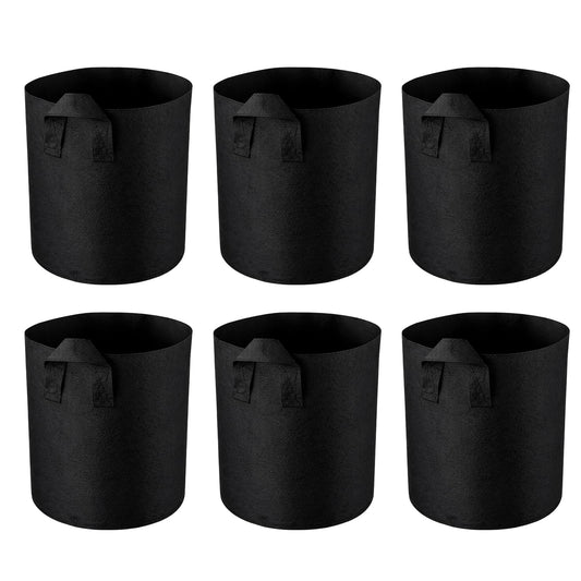 6 Grow Bags, 5 Gallon Strawberry Planter and Potato Grow Bags, Non-Woven Fabric Plant Containers with Dual Handles, Garden Planting Solutions for Vegetables and Fruits, Durable and Breathable Design