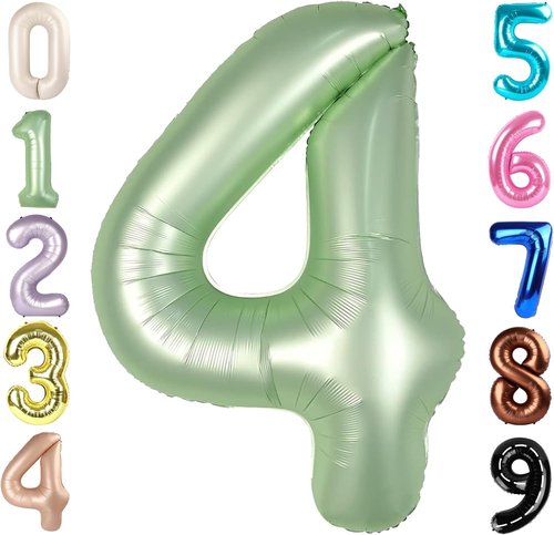 40 Inch Olive Green Number Balloons - Large 4 for Birthday Parties & Graduations | Festive Decorations
