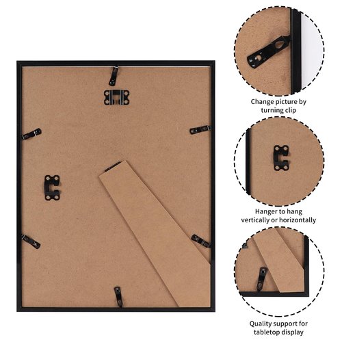 Giftgarden 11x14 Picture Frame Black, 11 by 14 Thin Photo Frame for Wall Tabletop Display, Single