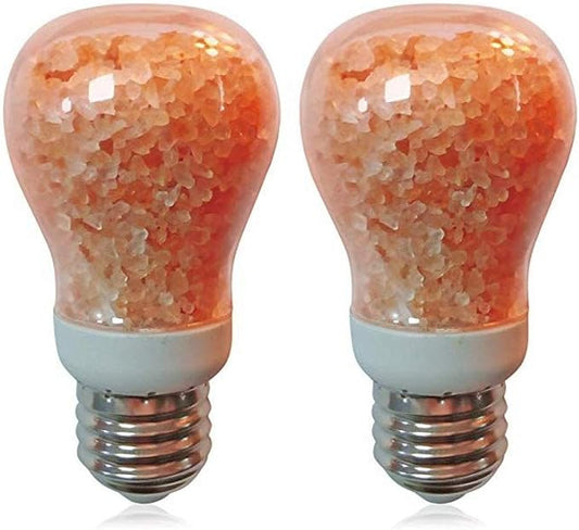 Himalayan Glow Salt LED Light Bulb, 60-Watt Equivalent, Dimmable, A19 Light Bulb, Warm Amber Glow, E26 Edison Light Bulb for Decor, Homes, Offices Kitchen - 2 Counts