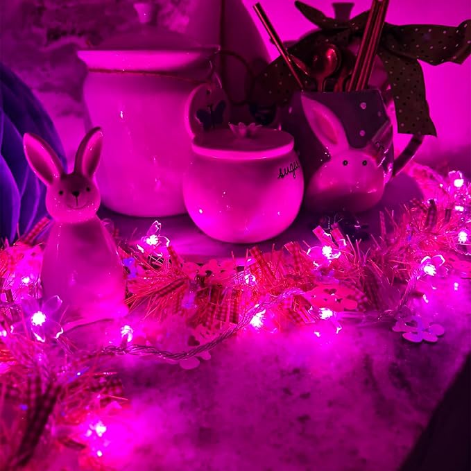 Fairy Flower String Lights, USB & Battery Lighted Decorative Cute Cherry Blossom Indoor Bedroom Window Hanging, Novelty Floral Lamp for Christmas Easter Wedding Party Birthday Décor (Pink)