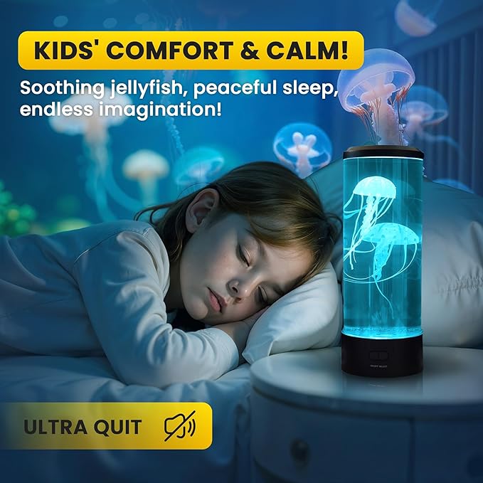 Brewish Jellyfish Lamp, 16 Color Options, 4 Mode Lifelike Jellyfish Aquarium, Auto Shutdown, Remote Control Electric Jellyfish LED Night Light, Fake Aquarium, Home Decor, Sensory Lamp for Autism, ADHD
