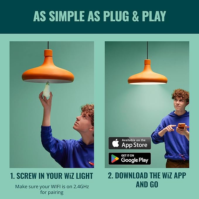 WiZ LED Smart Light Bulbs, Sunset to Sunrise Automation + Motion Detection + Control with Voice or App, Full Color A19 60W 800LM E26 Indoor, Matter Compatible - 6 Pack