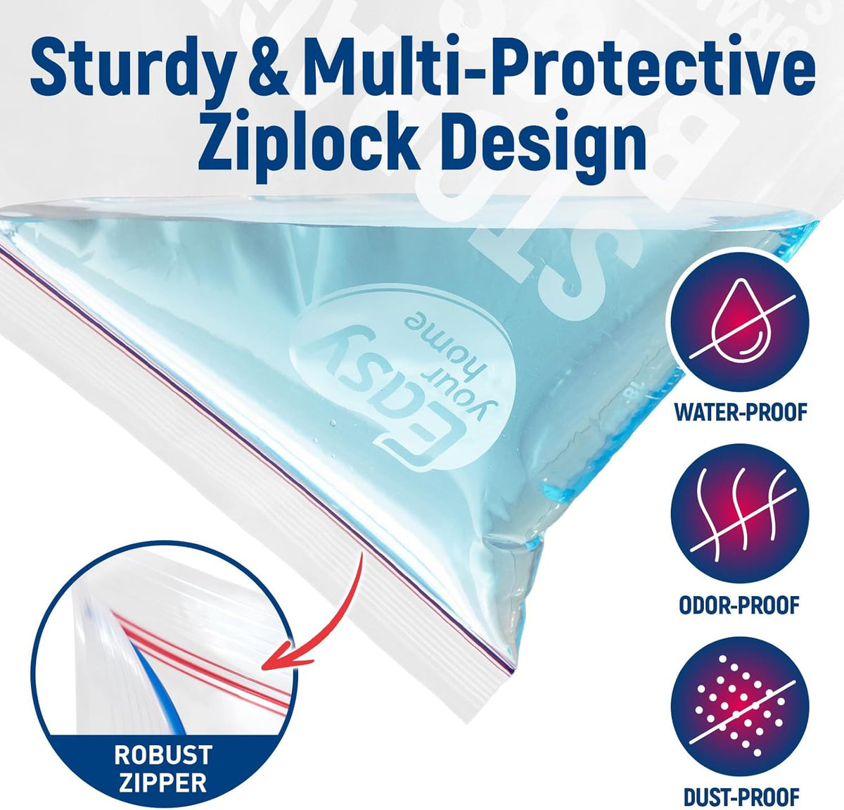 Ziploc 5 Gallon Zipper Lock Storage Bags - Extra Large Reusable Plastic Freezer Bags | BPA-Free, 18"x24"