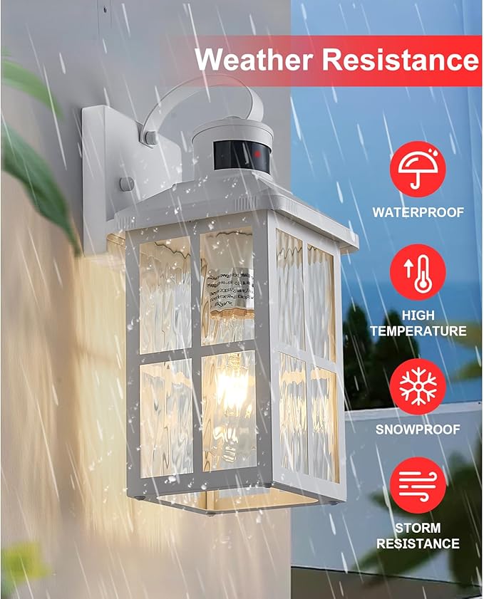 Porch Lights Outdoor with Remote Control: 2 Pack Motion Sensor Exterior Lighting Fixtures Intelligent 3 Lighting Modes Outdoor Wall Lights Sconce Lights for House Patio Front Door Garage