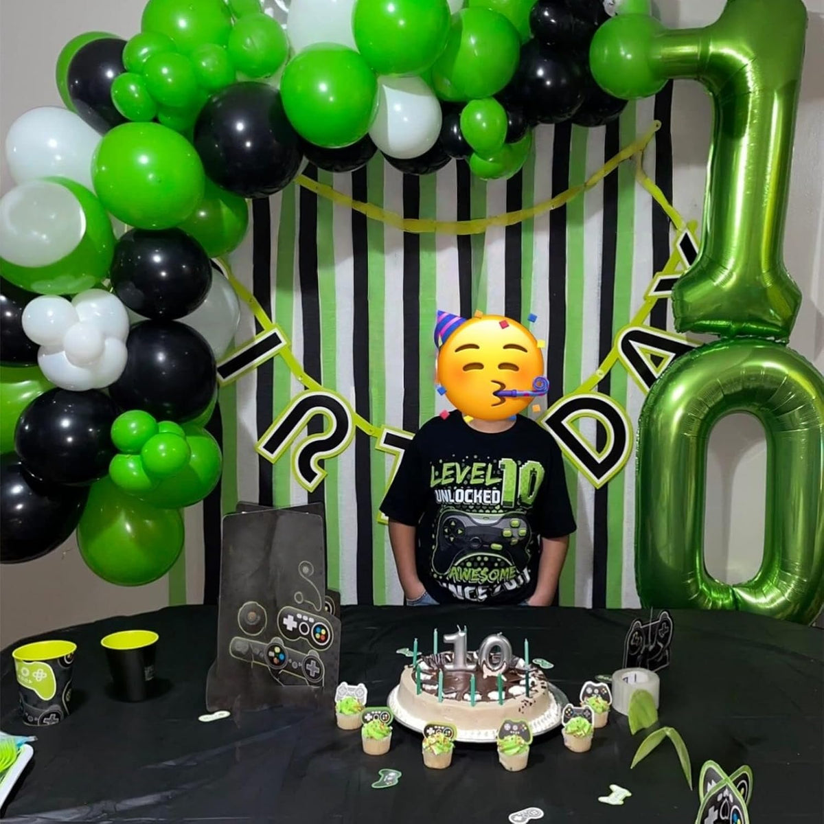 Skiennix 40-Inch Green Foil Number 4 Balloon - Self-Inflating Helium Decoration for Jungle Birthday Parties