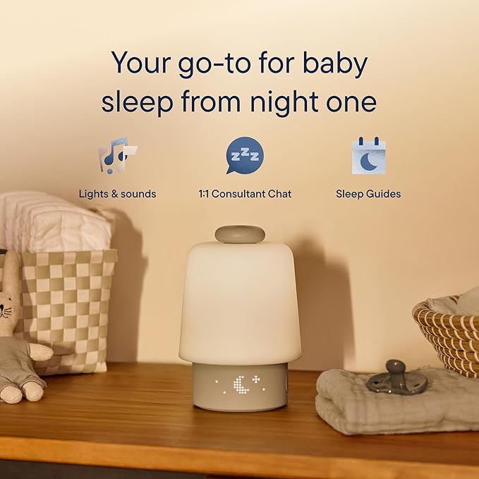 Hatch Baby Sound Machine, Night Light | Hatch Baby (Greige) Sleep Support | Registry Essential, Routine Builder, Time-to-Rise Alarm Clock, White Noise, Nursery Stories, Toddler Kids (Wi-Fi)