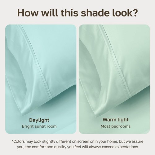 California Design Den Twin XL Bed Sheets Set - 100% Soft Cotton, 400 Thread Count, Award-Winning Sateen Finish - Seafoam