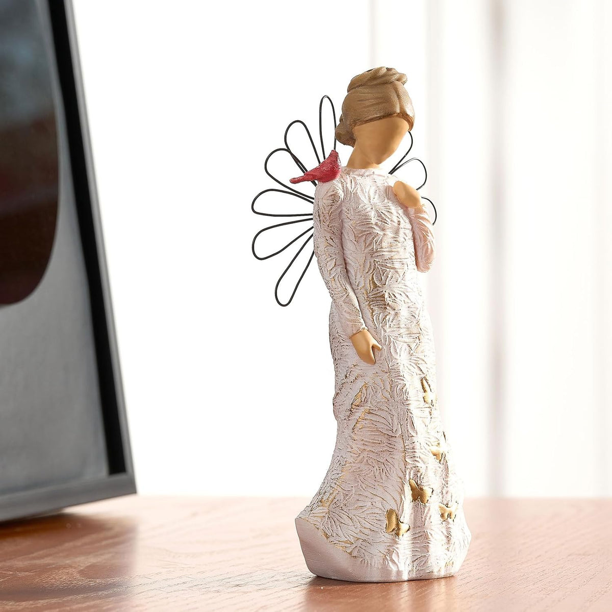 NAN ZAI NAN FANG Sympathy Angel Figurines - Hand-Painted Resin Statues for Loss & Bereavement Gifts