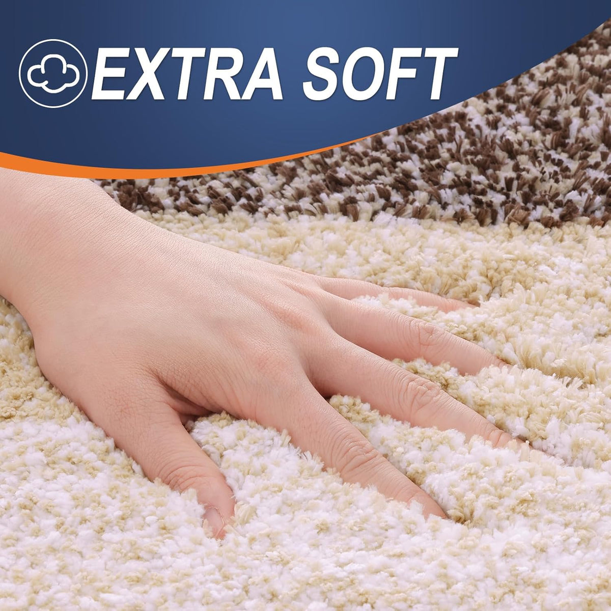 OLANLY Bathroom Rug Set - Soft Absorbent Microfiber Mats & U-Shaped Toilet Rug | Non-Slip, Machine Washable, Brown (24"x16" + 24"x20")