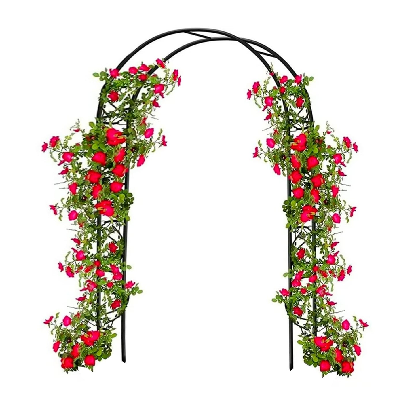 Garden Arch Trellis for Climbing Plants Outdoor Metal Trellis Wedding Arch Frame Assemble Freely 2 Sizes for Roses Vines Bridal Party Decoration, Black