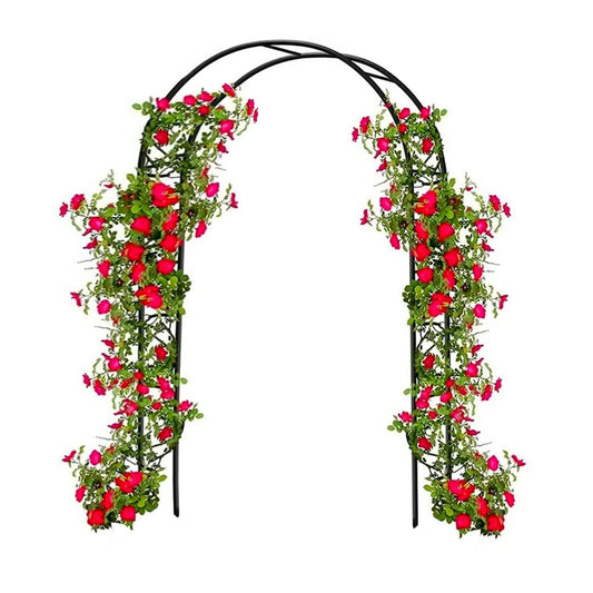 Garden Arch Trellis for Climbing Plants Outdoor Metal Trellis Wedding Arch Frame Assemble Freely 2 Sizes for Roses Vines Bridal Party Decoration, Black