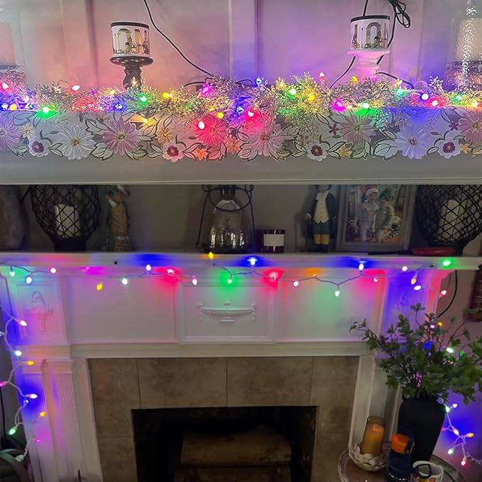 GlowVibe Easter String Lights, 13.5FT 50 LED Connectable Mini Egg-Shaped String Lights, Easter Decorations for Indoor Outdoor Patio Party Home Garden Yard Decor