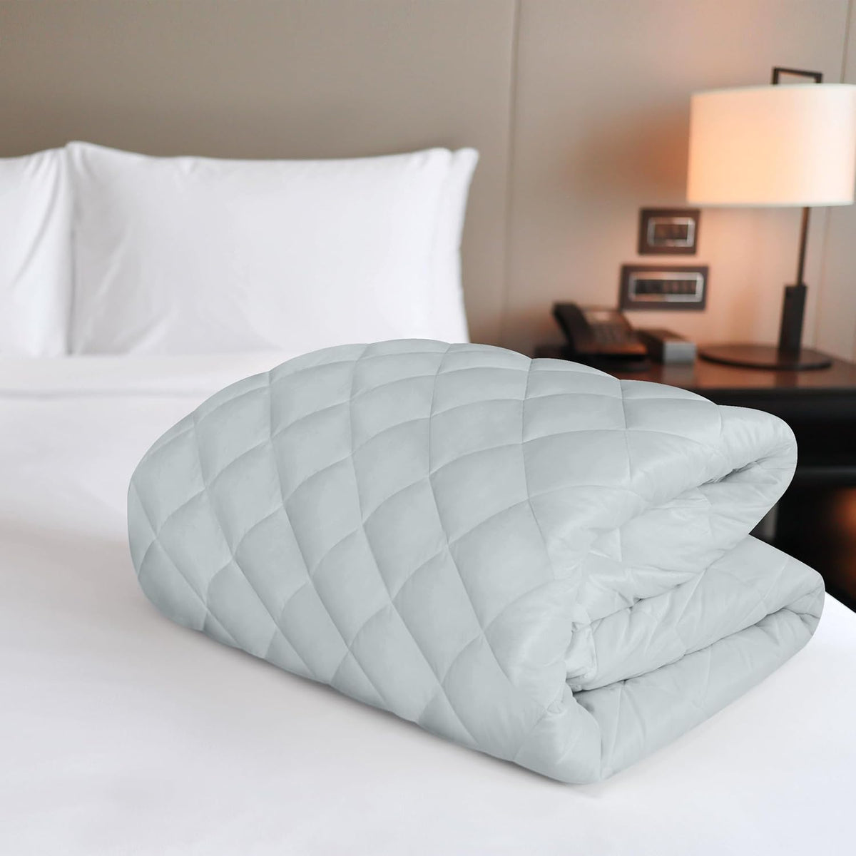 Utopia Bedding Quilted Fitted Mattress Pad - Twin Size, Deep Pocket Protector, Machine Washable | Light Grey