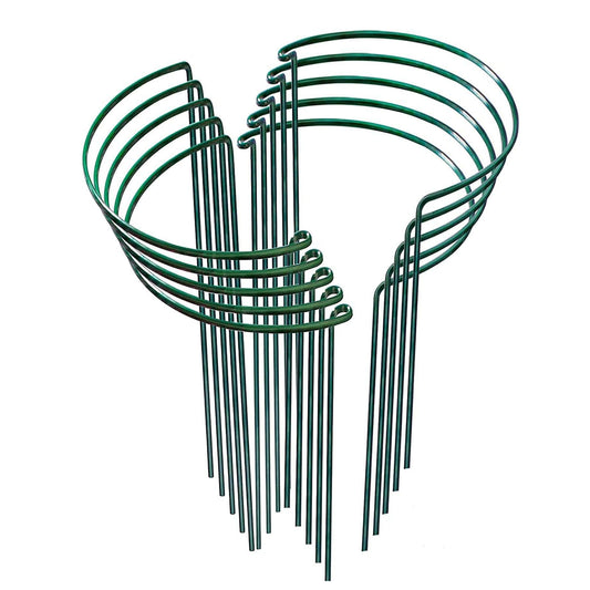 Plant Support Stakes, 10 Pack Metal Peony Cages and Support, Plant Stakes for Indoor Outdoor Plants, Plant Support Ring for Flowers(10" W x 15.8" H)