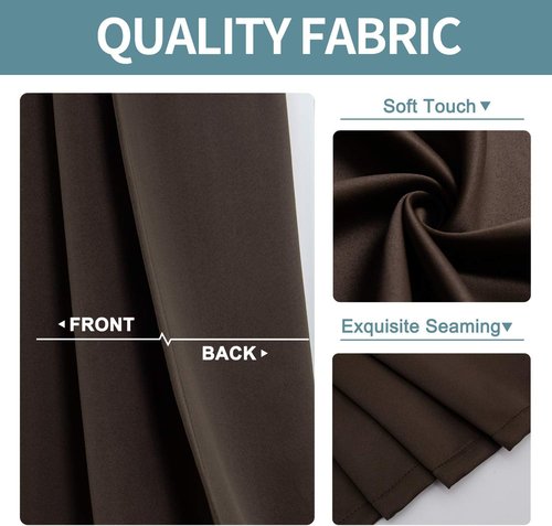 ChrisDowa Brownout Curtains - Extra Wide Thermal Insulated Room Darkening Panels | 70 x 63 Inch, Brown