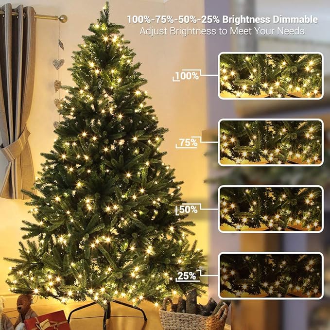 Brizled Christmas Lights, 65.67ft 200 LED Color Changing Tree Lights 11-Function Warm White & Multicolored Christmas Lights Remote, Connectable Mini Lights Set Decorative Lights String for Xmas Party