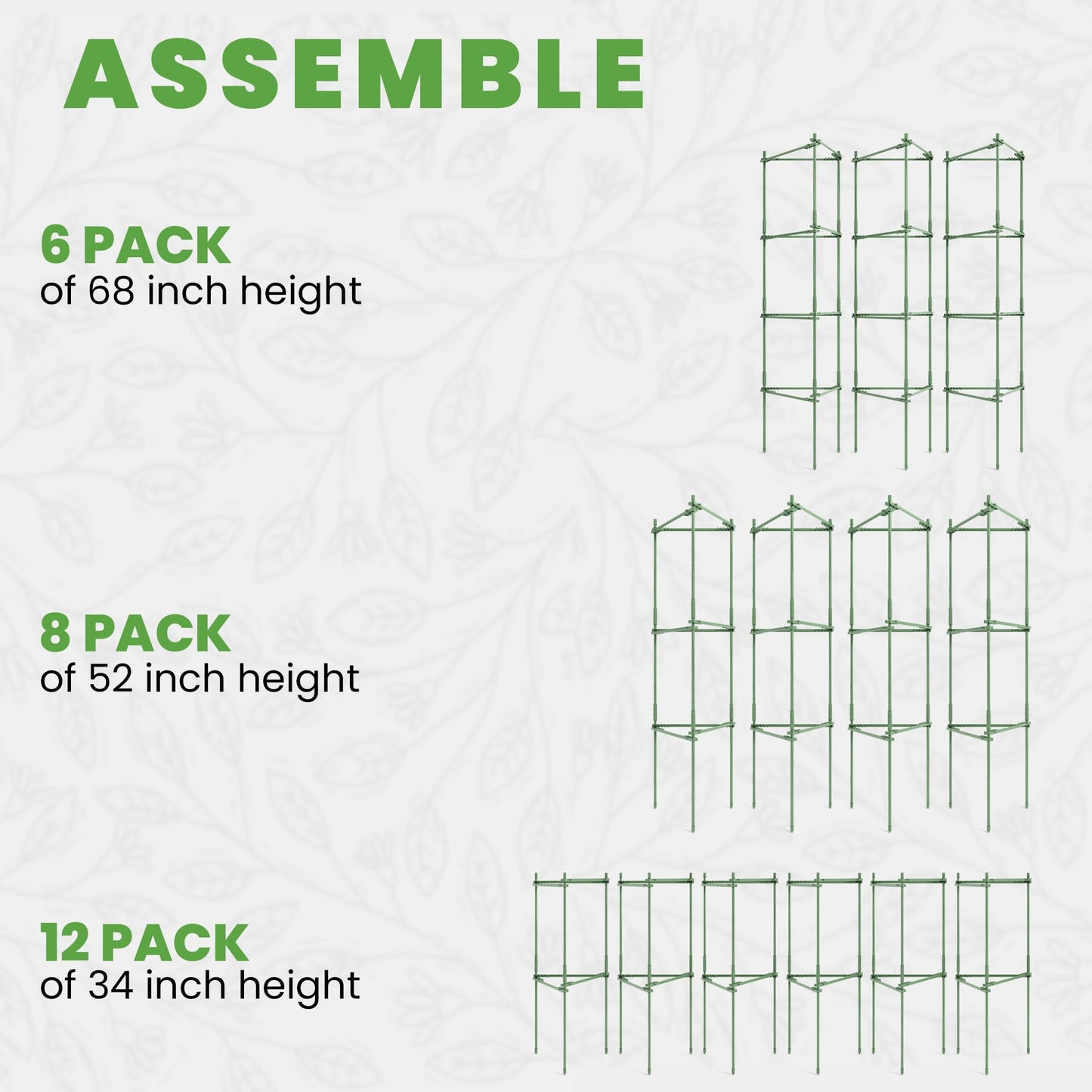 K-Brands Tomato Cage - Tomatoes Plant Stakes Support Cages, Trellis for Garden & Pots, Plant Support Structures for Vegetables and Climbing Plants (6 Pack - Tall Upto 68 inches)